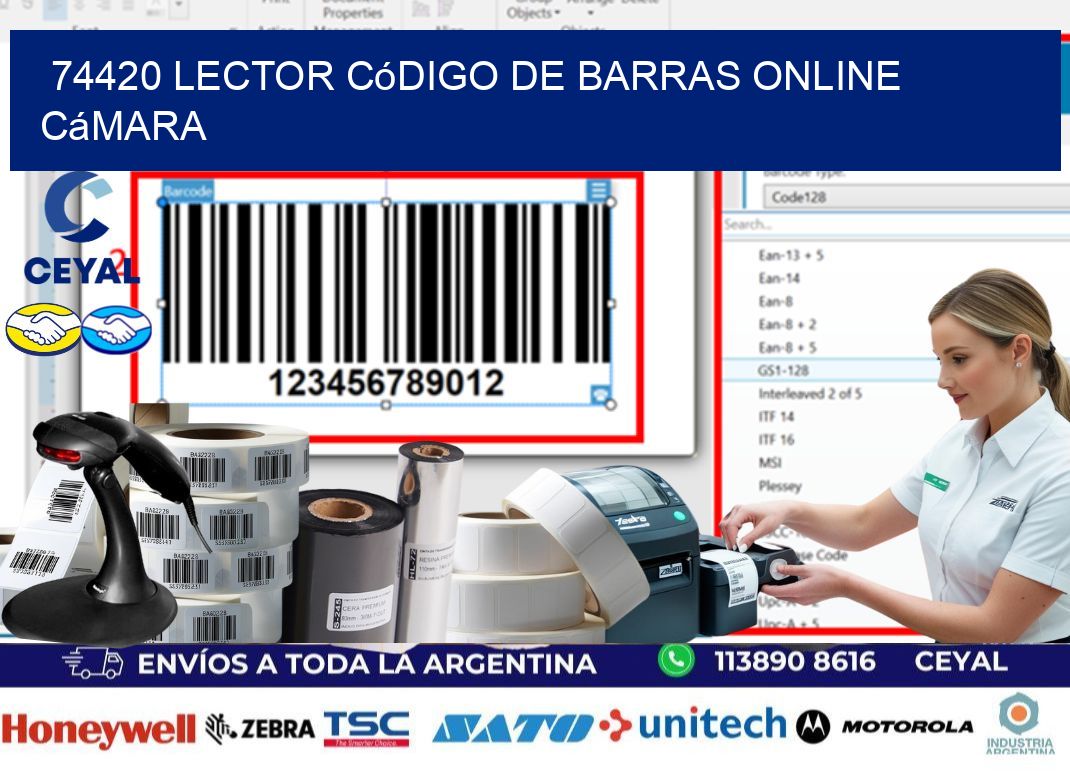 74420 Lector código de barras online cámara
