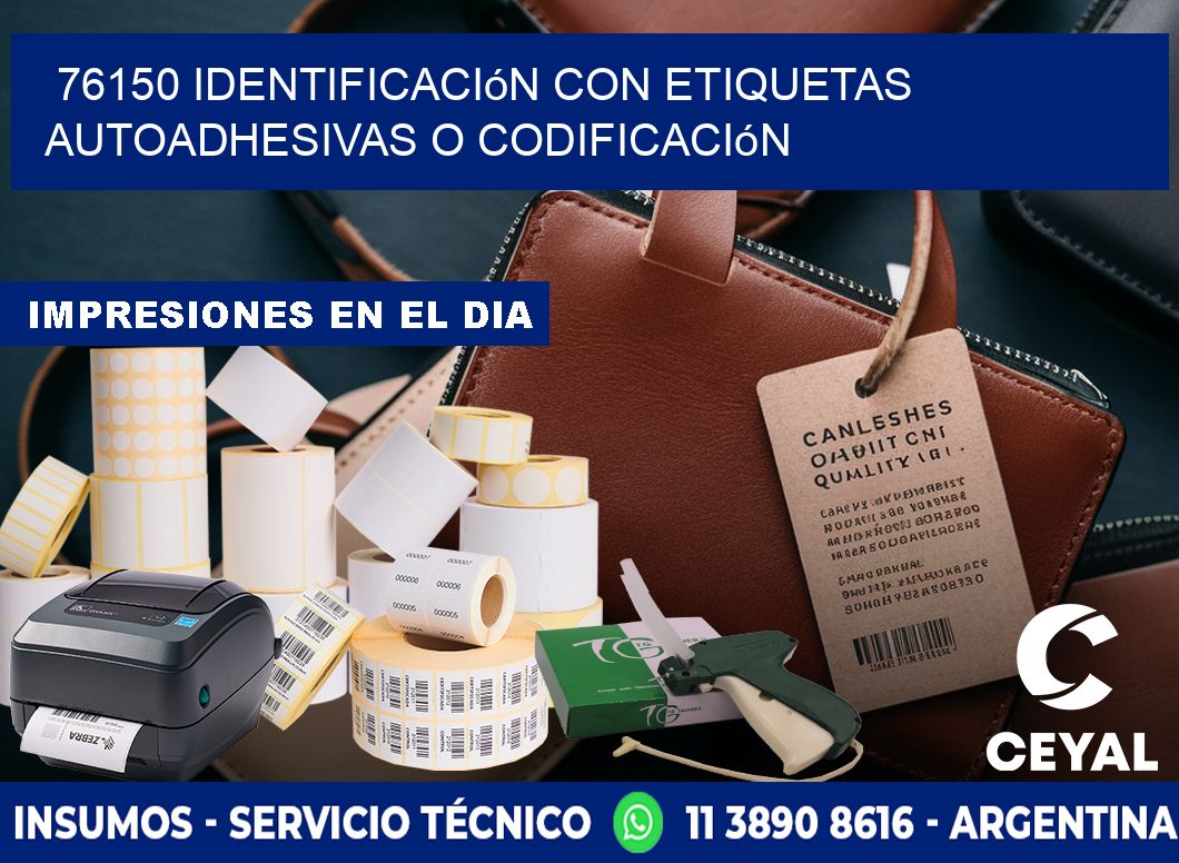76150 identificación con etiquetas autoadhesivas o codificación