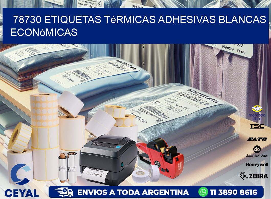 78730 etiquetas térmicas adhesivas blancas económicas