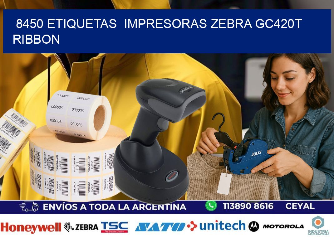 8450 etiquetas  impresoras zebra gc420t ribbon