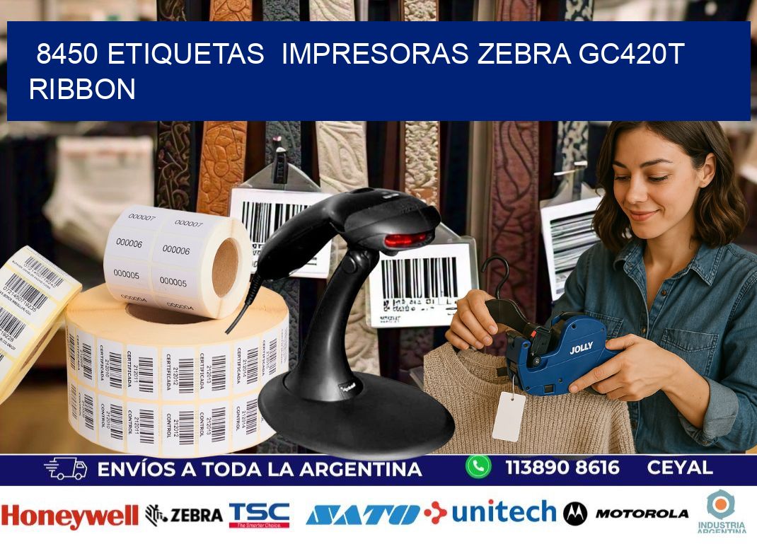 8450 etiquetas  impresoras zebra gc420t ribbon