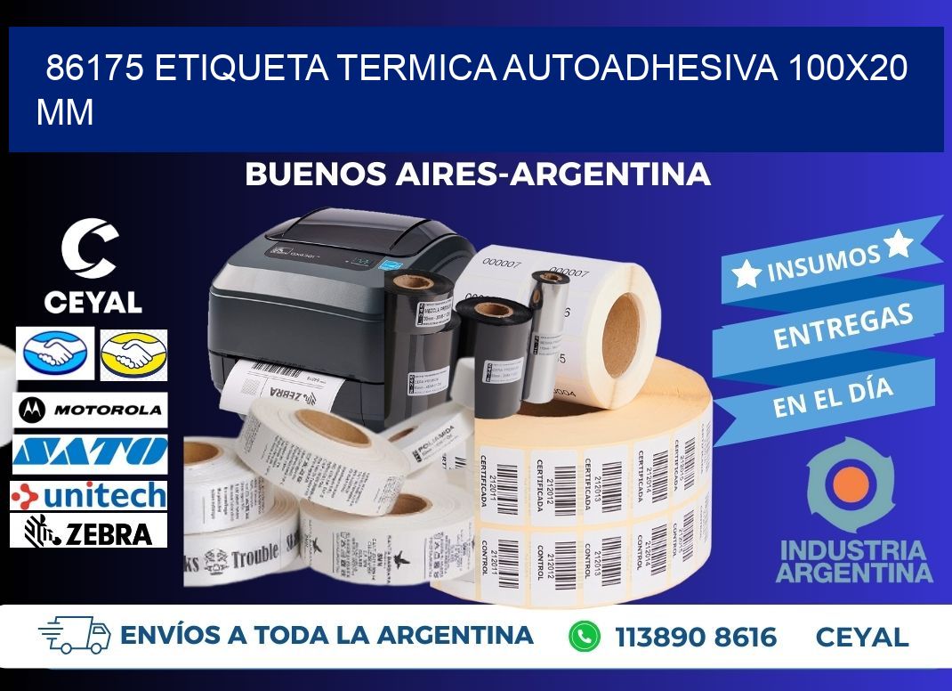 86175 Etiqueta Termica Autoadhesiva 100x20 mm