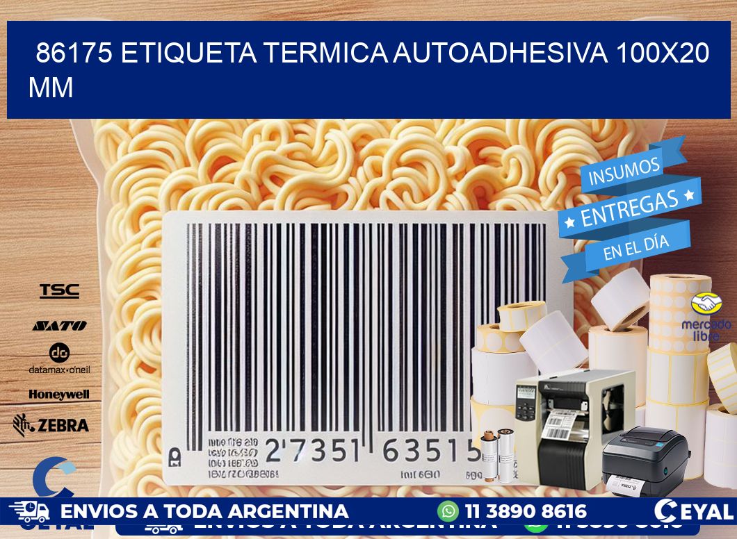 86175 Etiqueta Termica Autoadhesiva 100x20 mm