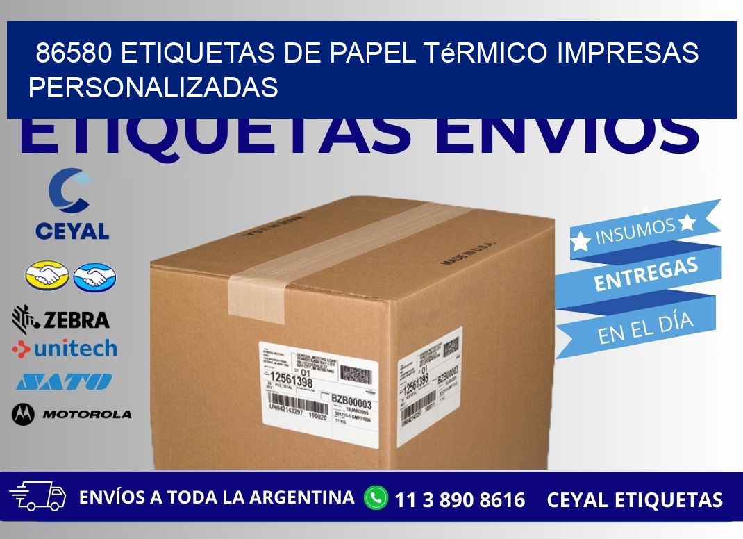 86580 Etiquetas de papel térmico impresas personalizadas