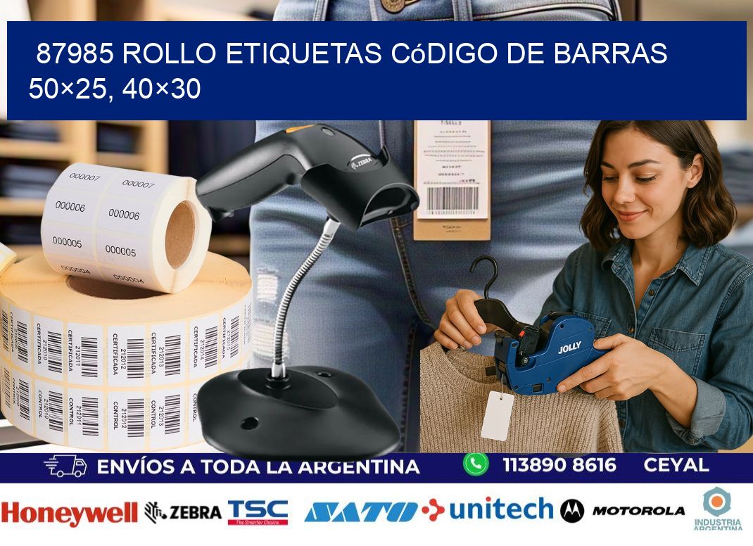 87985 rollo etiquetas código de barras 50×25, 40×30