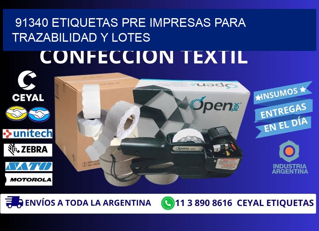 91340 etiquetas pre impresas para trazabilidad y lotes