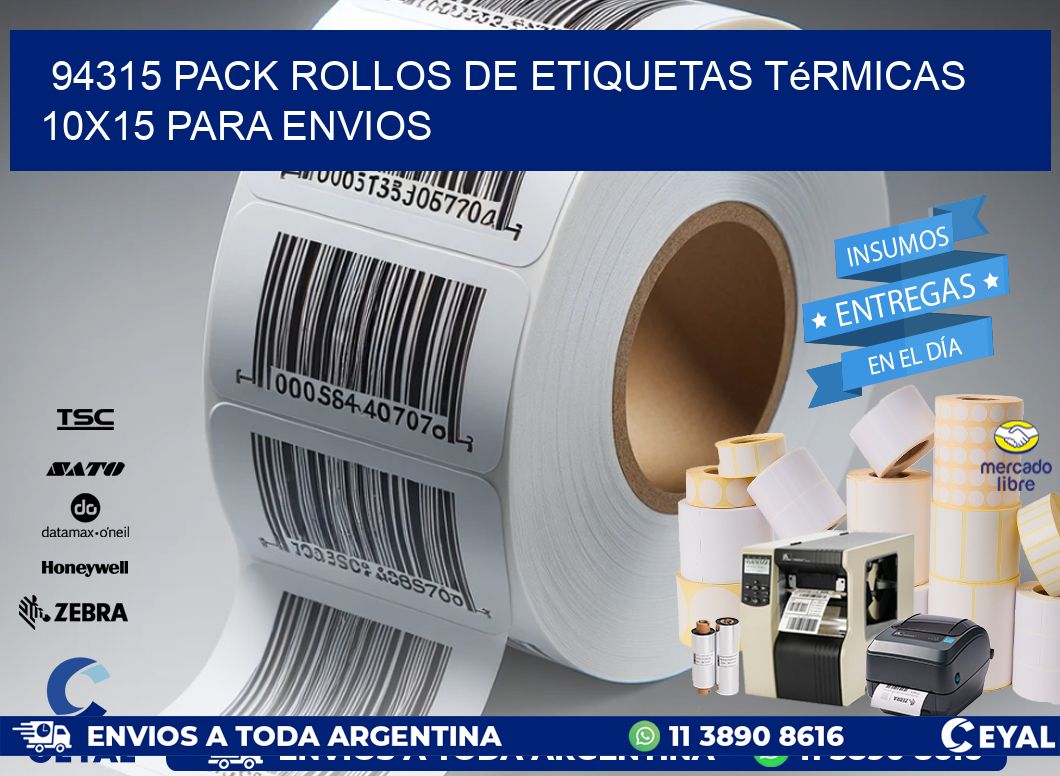 94315 pack rollos de etiquetas térmicas 10x15 para Envios