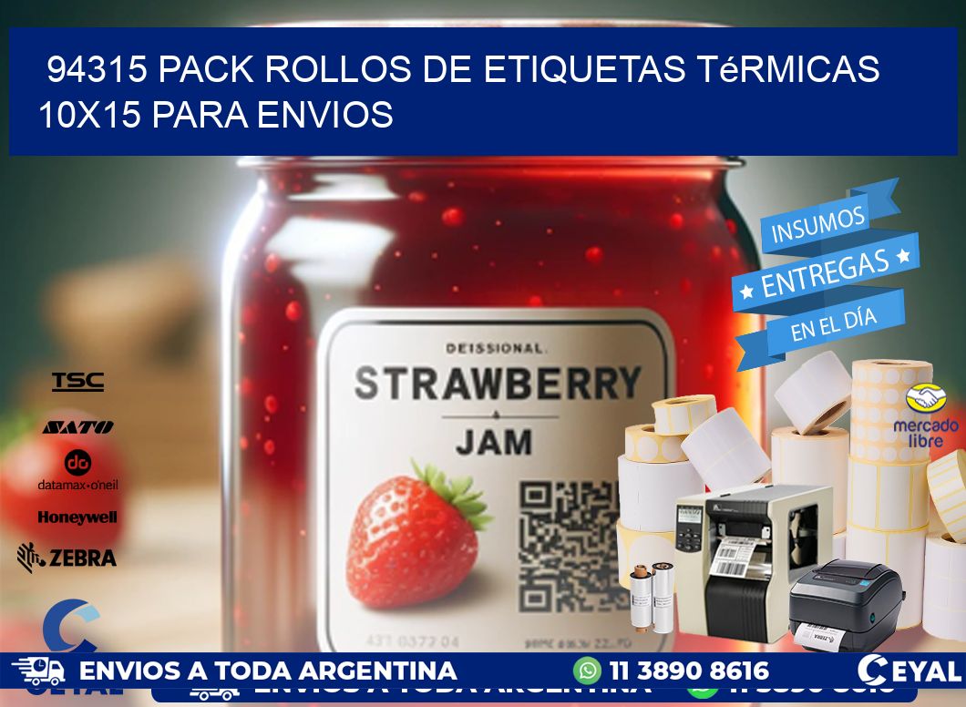 94315 pack rollos de etiquetas térmicas 10x15 para Envios