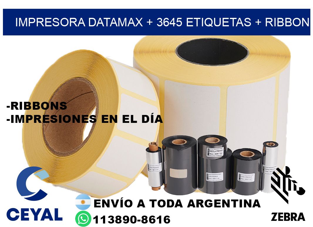 impresora DATAMAX + 3645 etiquetas + ribbon