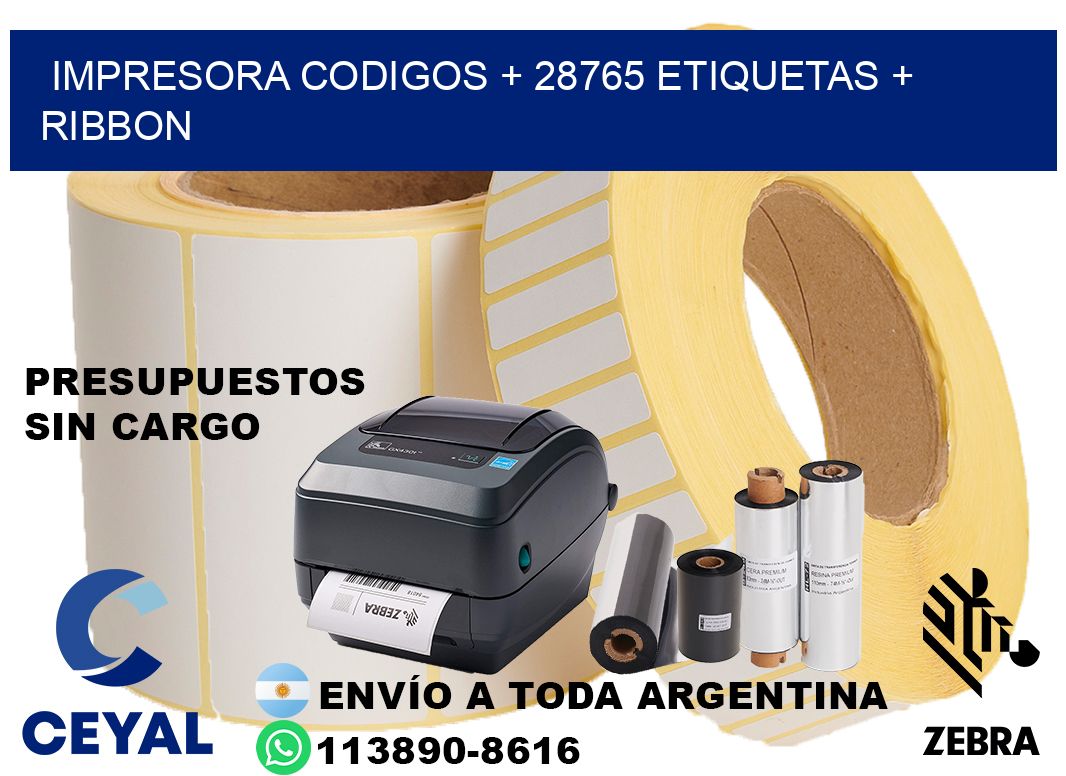 impresora codigos + 28765 etiquetas + ribbon