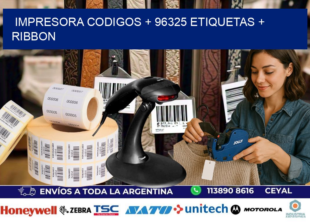 impresora codigos + 96325 etiquetas + ribbon