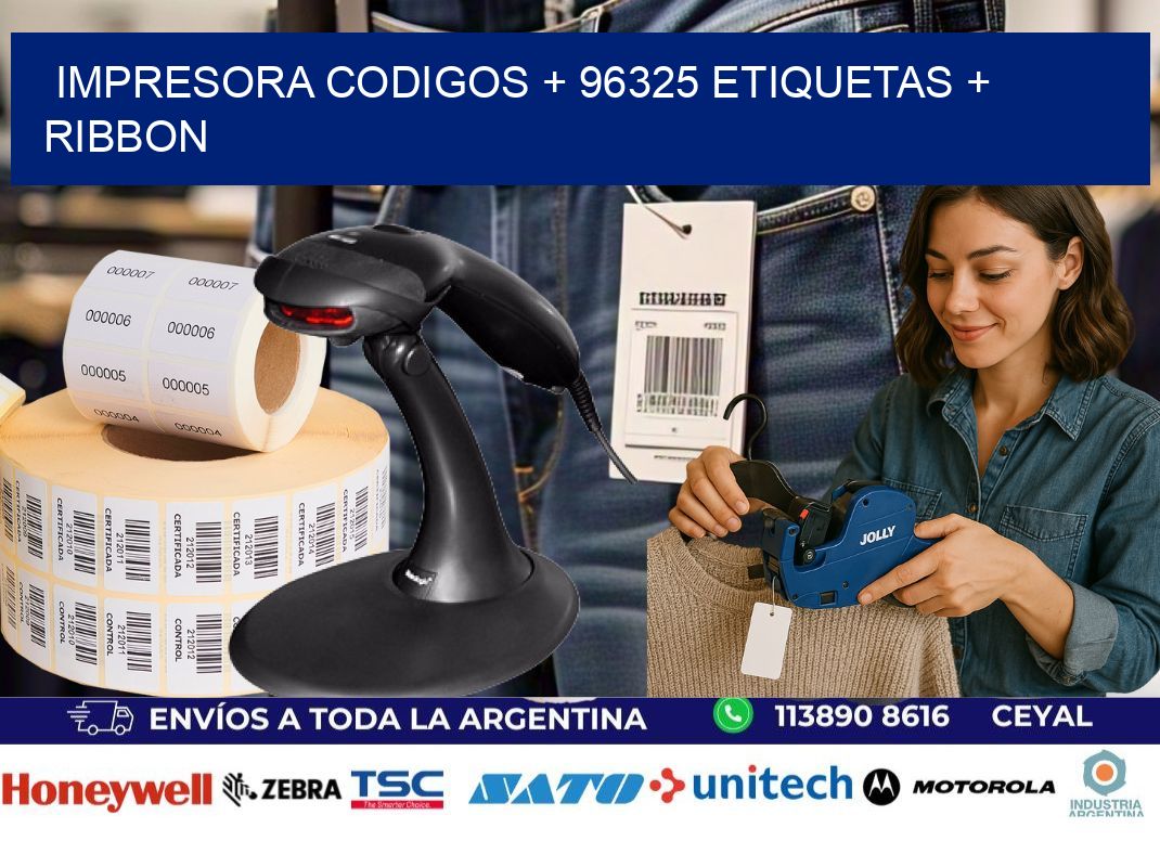 impresora codigos + 96325 etiquetas + ribbon