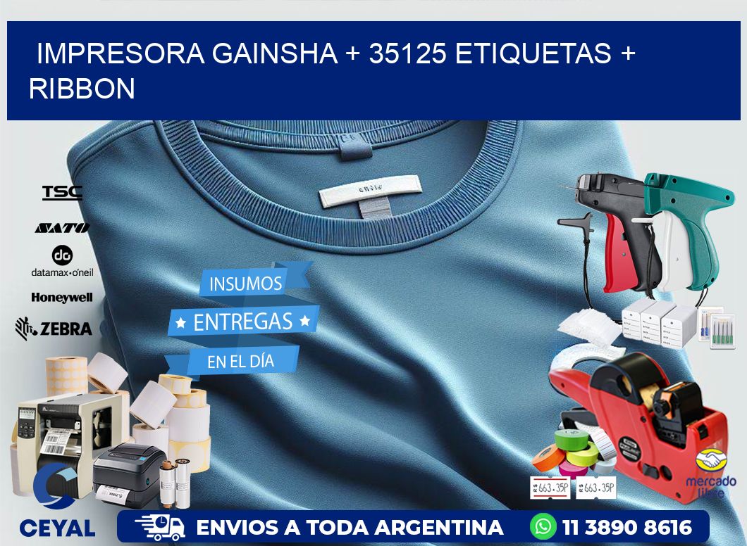impresora gainsha + 35125 etiquetas + ribbon