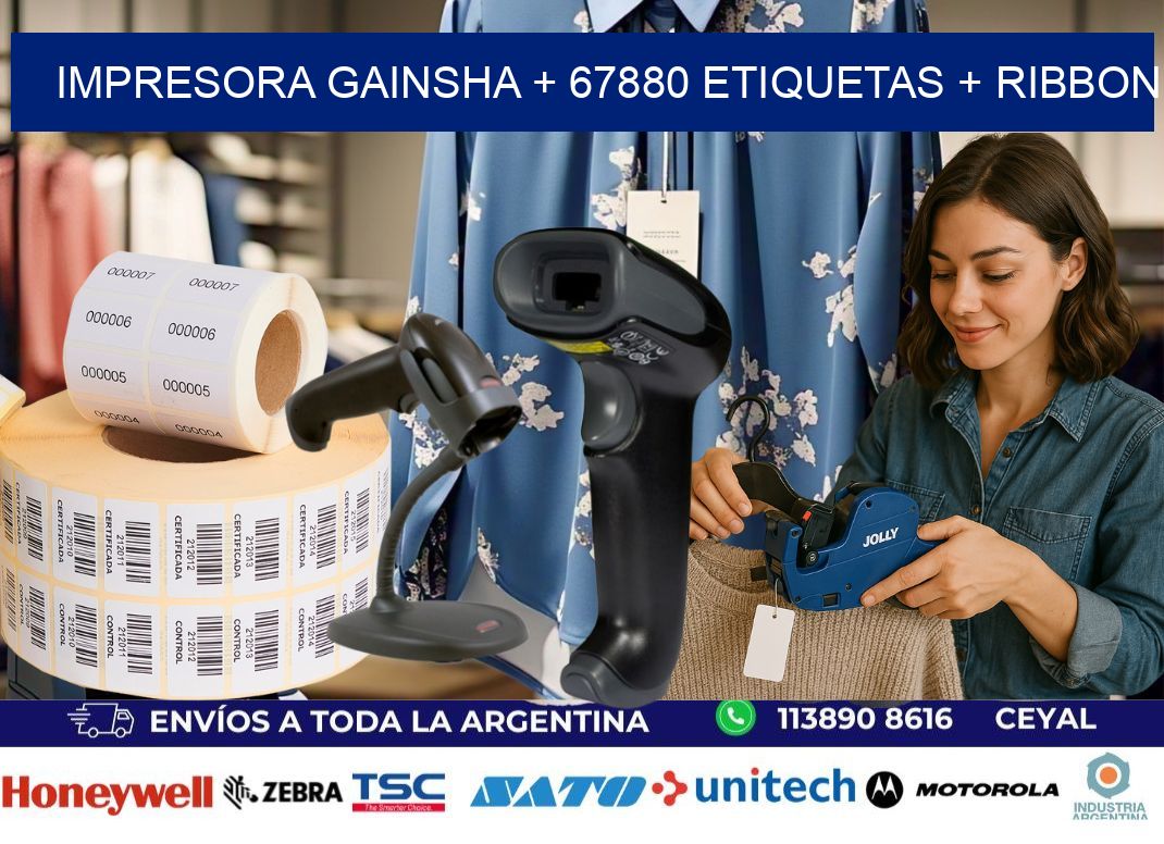 impresora gainsha + 67880 etiquetas + ribbon