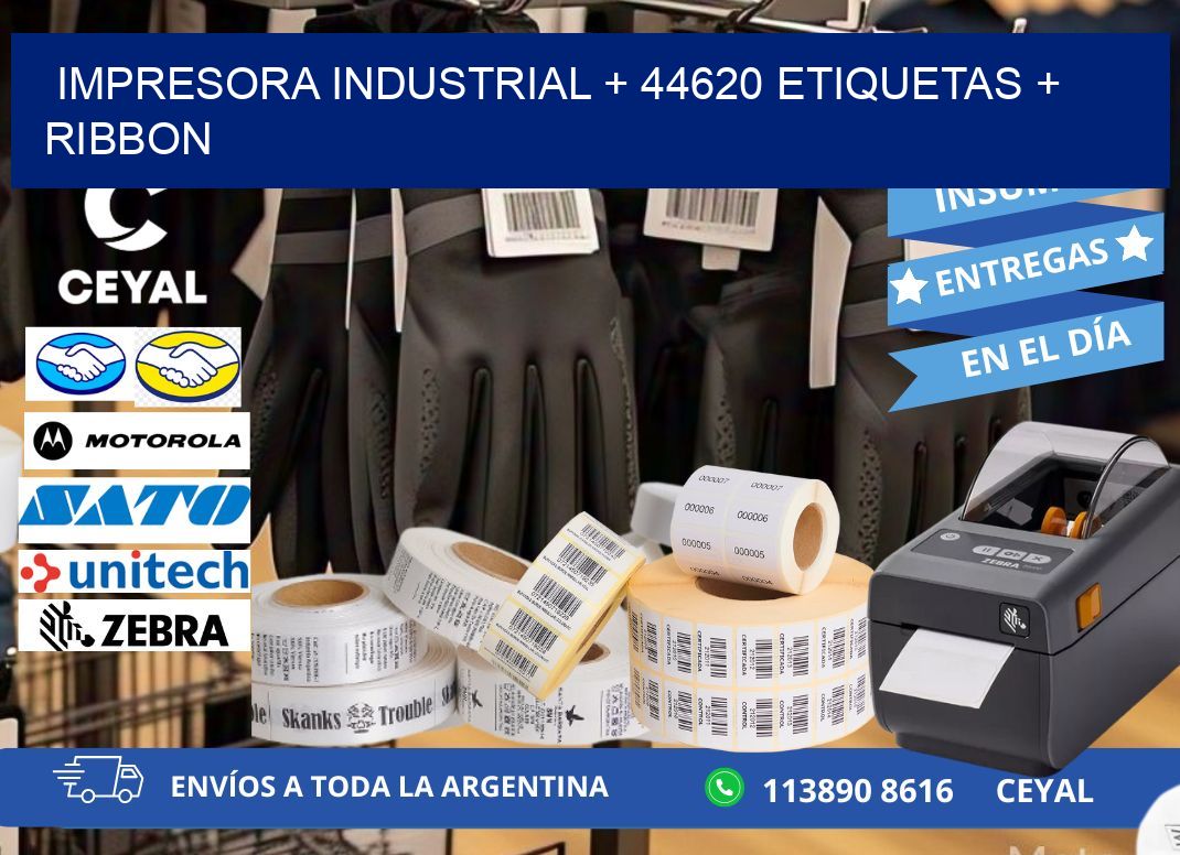 impresora industrial + 44620 etiquetas + ribbon