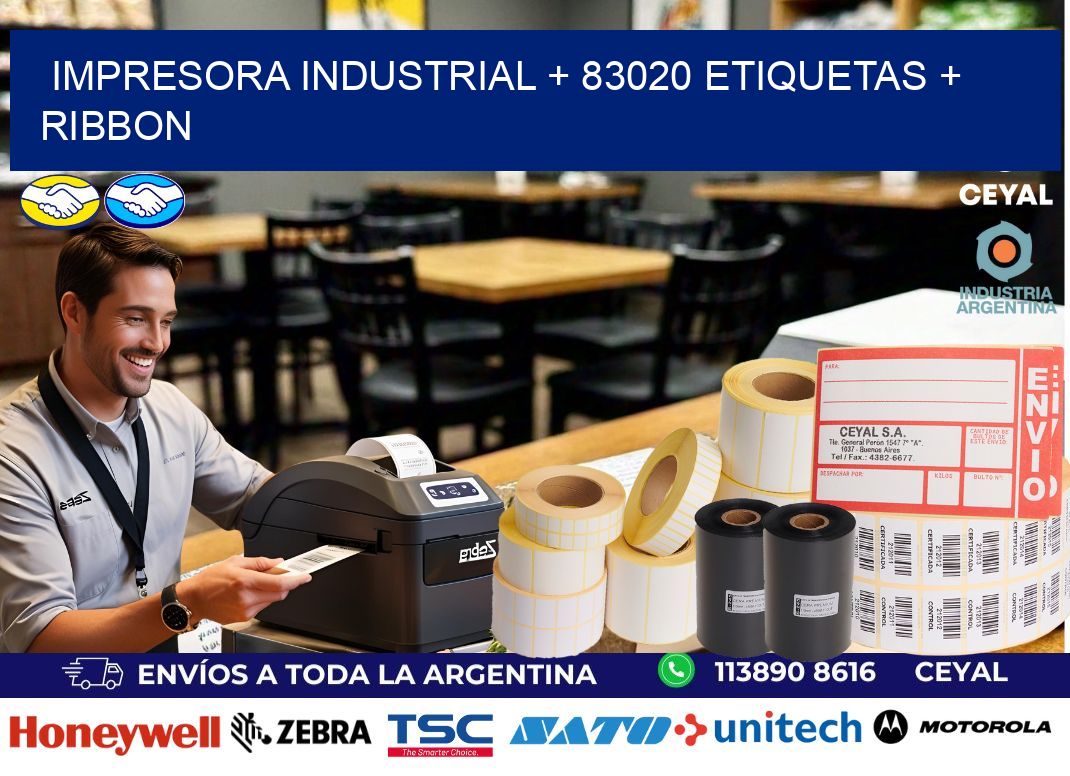 impresora industrial + 83020 etiquetas + ribbon