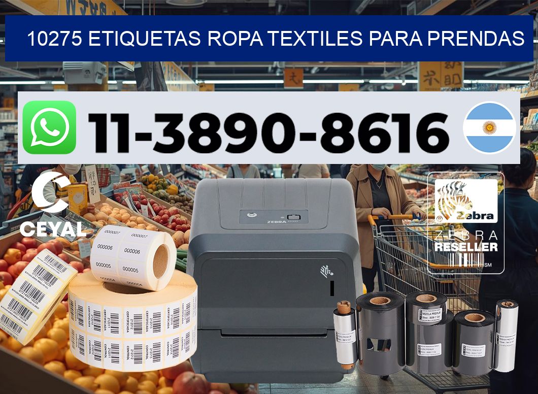 10275 Etiquetas ropa textiles para prendas
