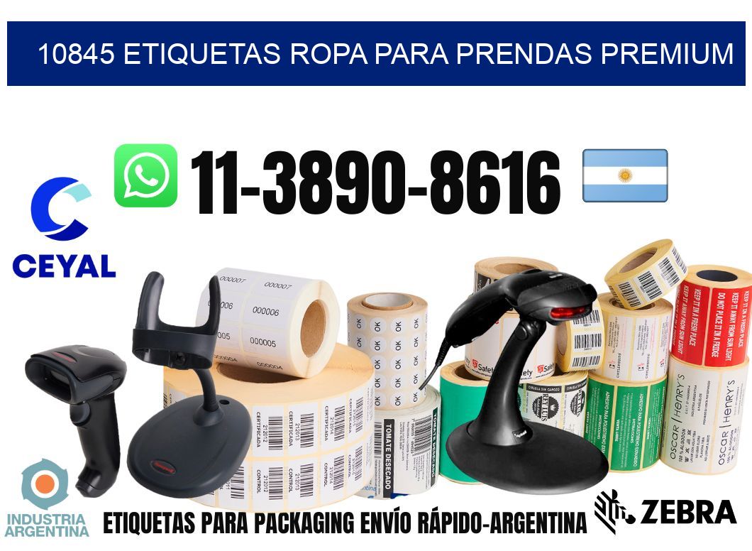 10845 Etiquetas ropa para prendas premium