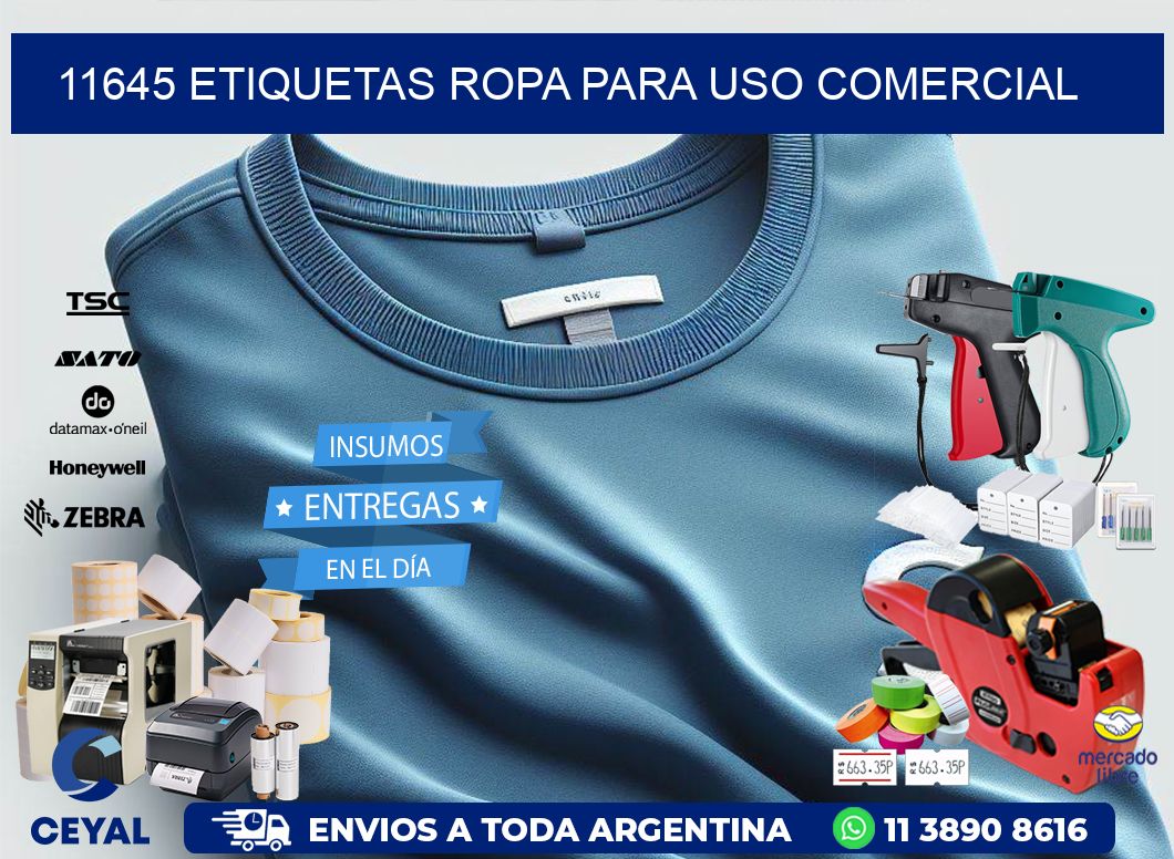 11645 Etiquetas ropa para uso comercial