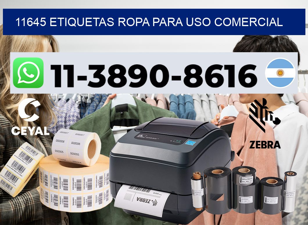 11645 Etiquetas ropa para uso comercial