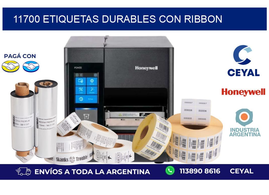 11700 etiquetas durables con ribbon