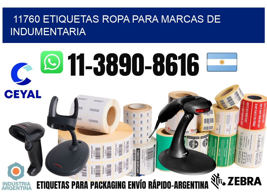 11760 Etiquetas ropa para marcas de indumentaria
