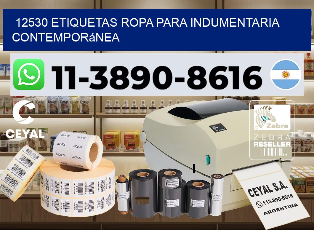 12530 Etiquetas ropa para indumentaria contemporánea