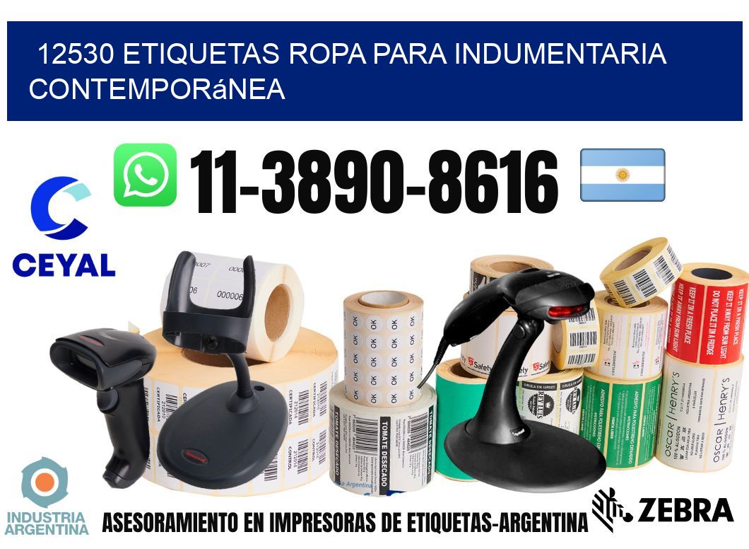 12530 Etiquetas ropa para indumentaria contemporánea