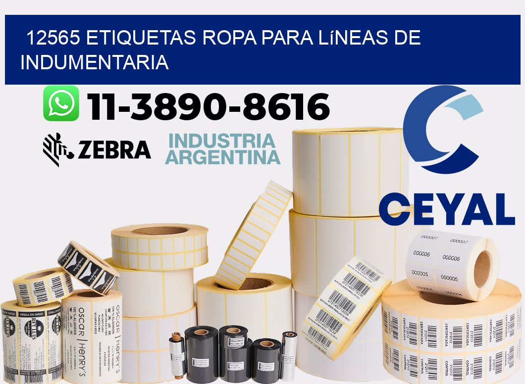 12565 Etiquetas ropa para líneas de indumentaria
