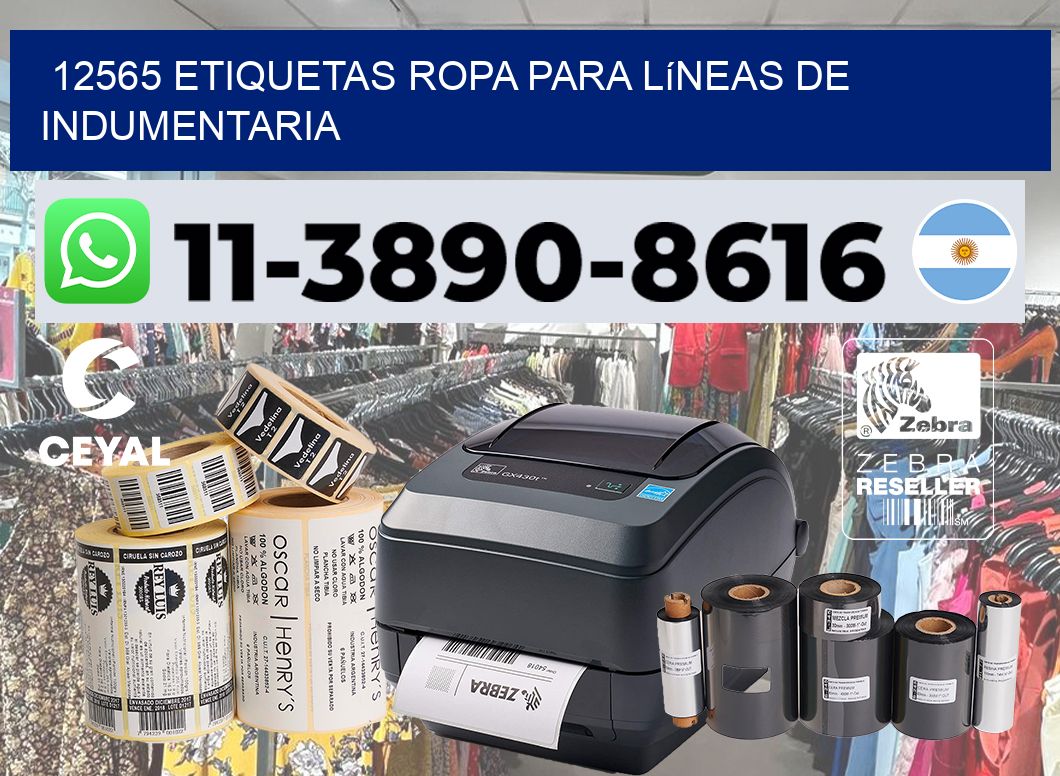 12565 Etiquetas ropa para líneas de indumentaria
