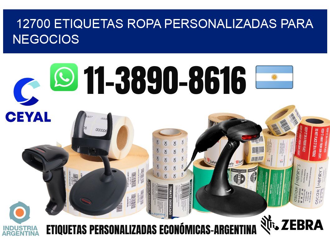 12700 Etiquetas ropa personalizadas para negocios