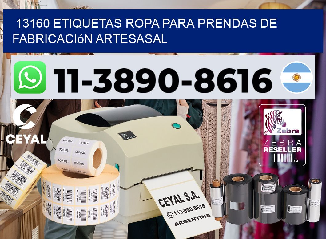 13160 Etiquetas ropa para prendas de fabricación artesasal
