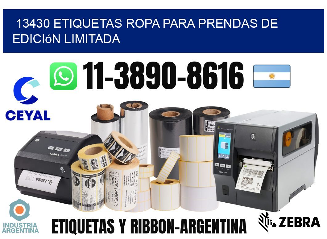 13430 Etiquetas ropa para prendas de edición limitada