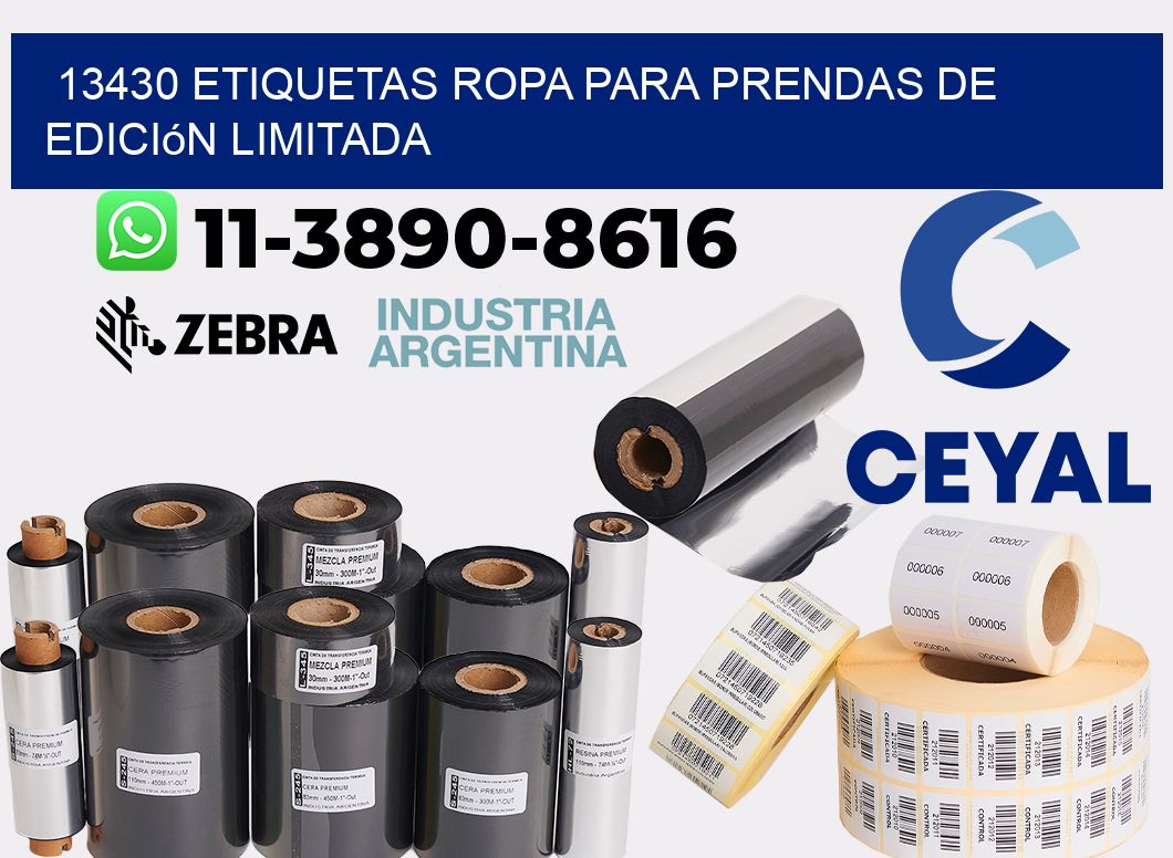 13430 Etiquetas ropa para prendas de edición limitada