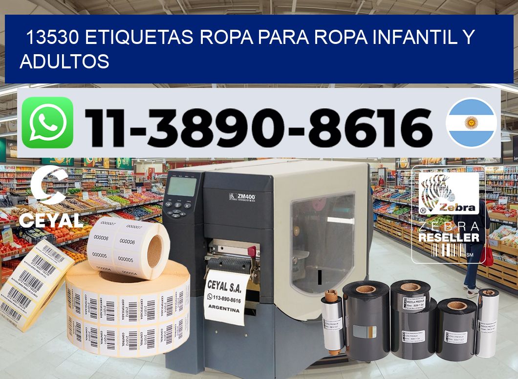 13530 Etiquetas ropa para ropa infantil y adultos