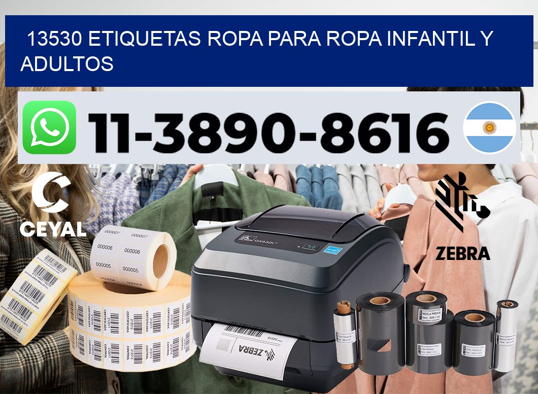 13530 Etiquetas ropa para ropa infantil y adultos