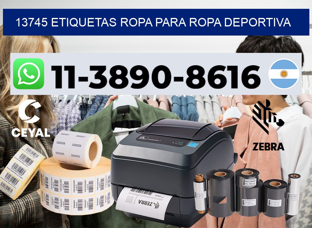 13745 Etiquetas ropa para ropa deportiva