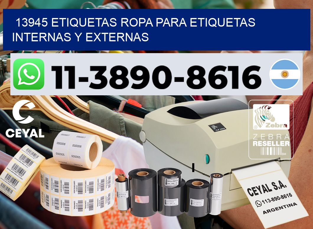 13945 Etiquetas ropa para etiquetas internas y externas