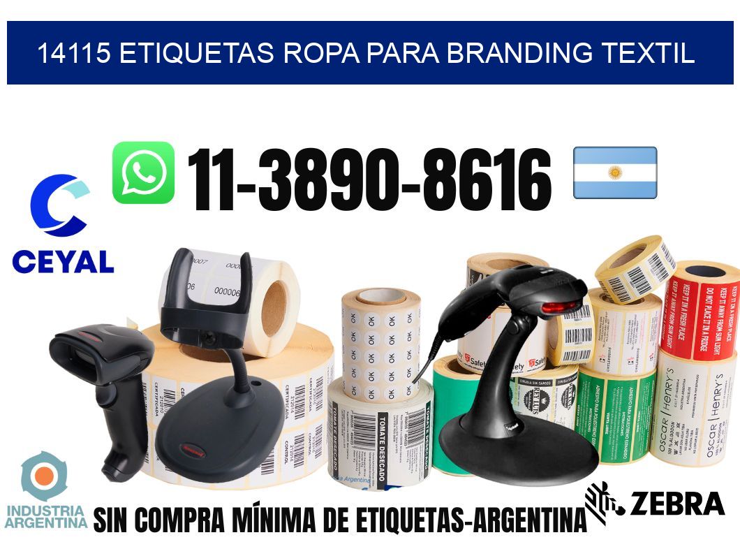 14115 Etiquetas ropa para branding textil