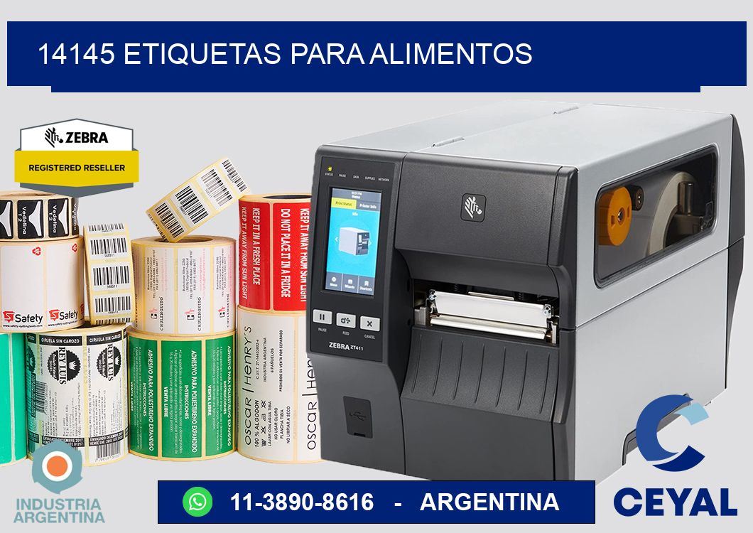 14145 etiquetas para alimentos