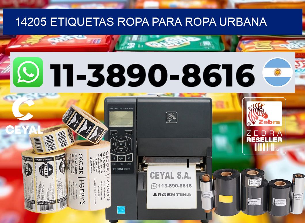 14205 Etiquetas ropa para ropa urbana