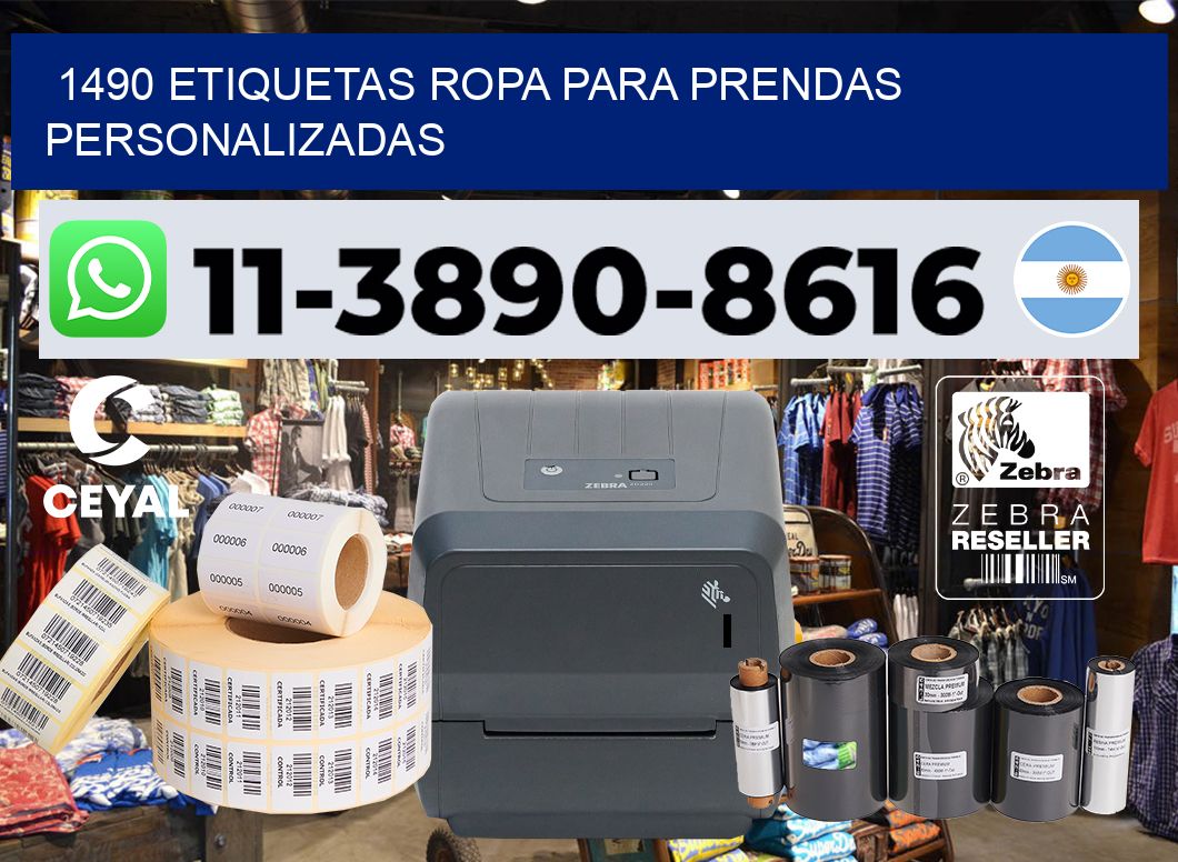 1490 Etiquetas ropa para prendas personalizadas