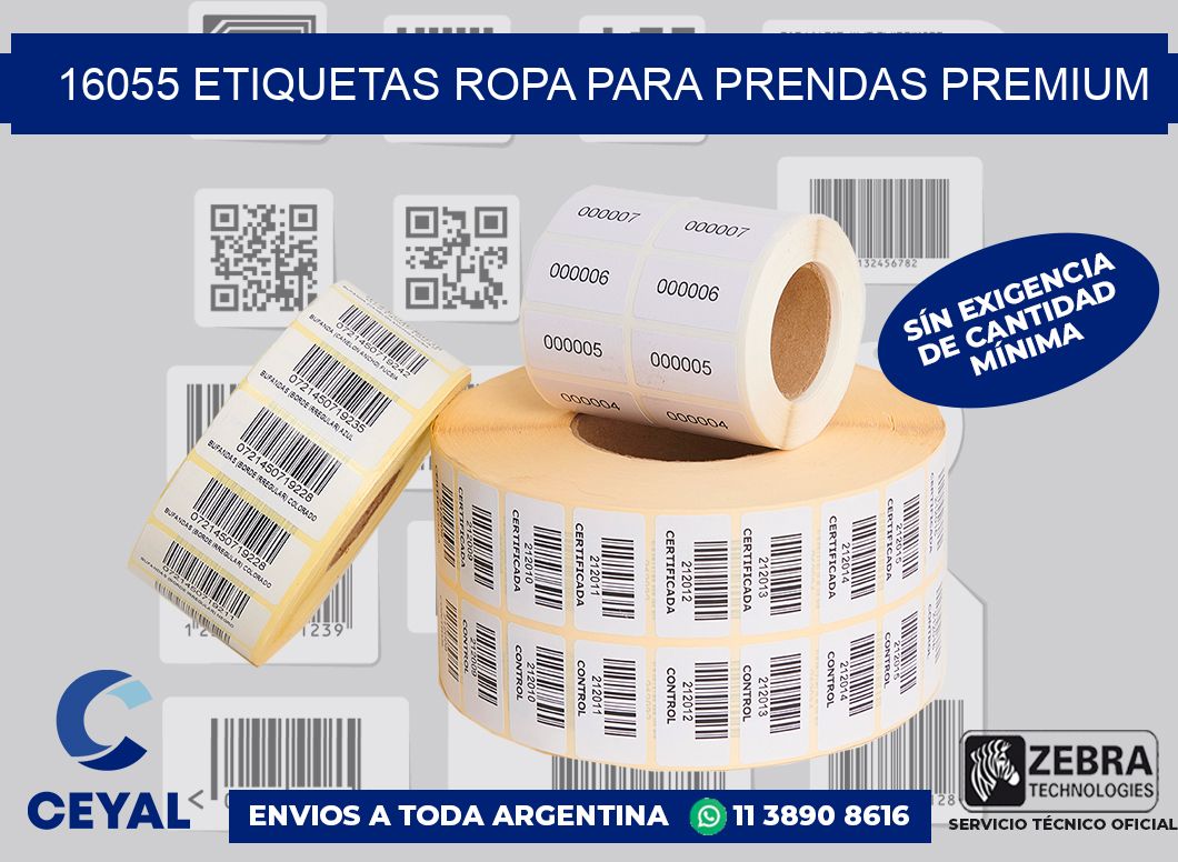16055 Etiquetas ropa para prendas premium