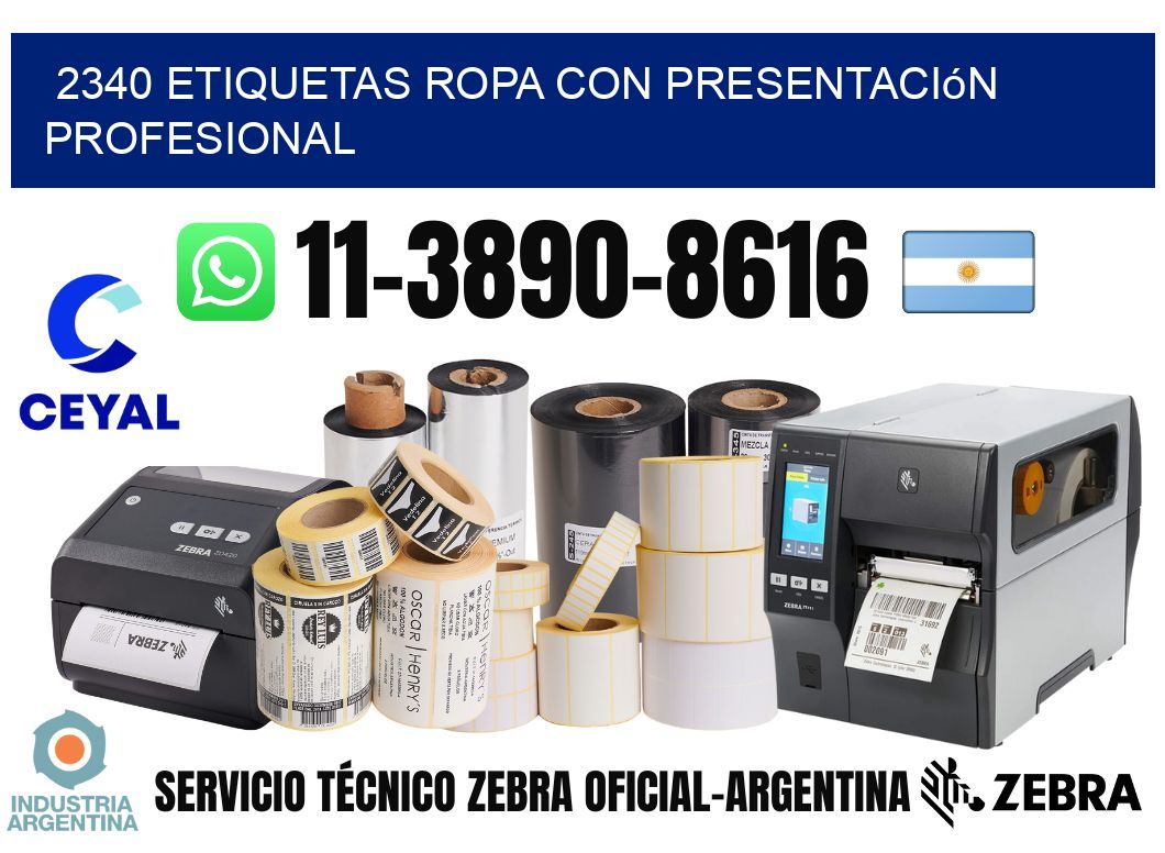 2340 Etiquetas ropa con presentación profesional