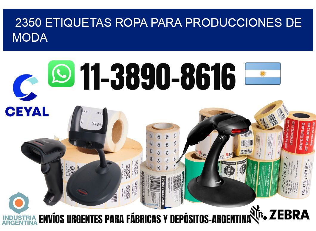 2350 Etiquetas ropa para producciones de moda