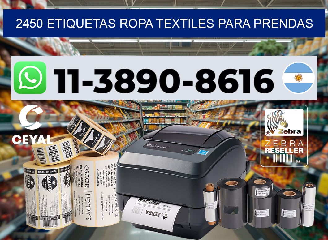2450 Etiquetas ropa textiles para prendas