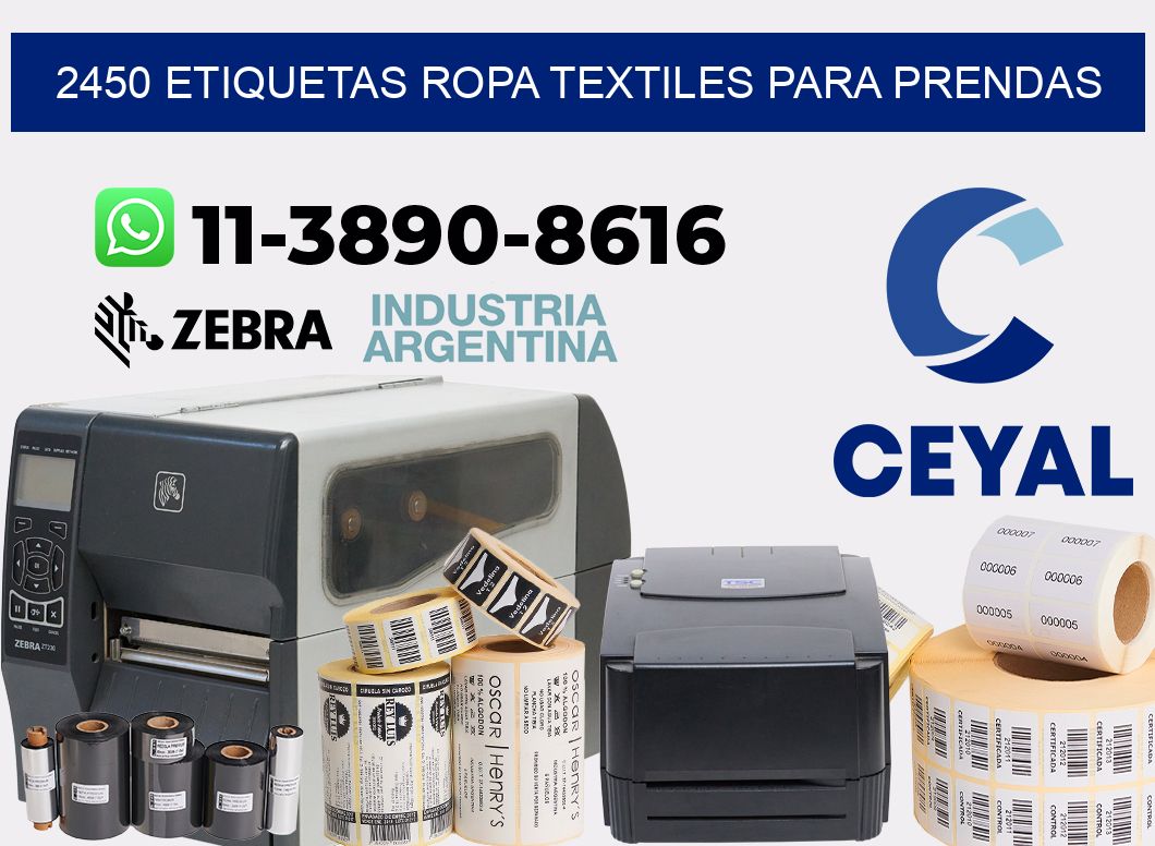 2450 Etiquetas ropa textiles para prendas
