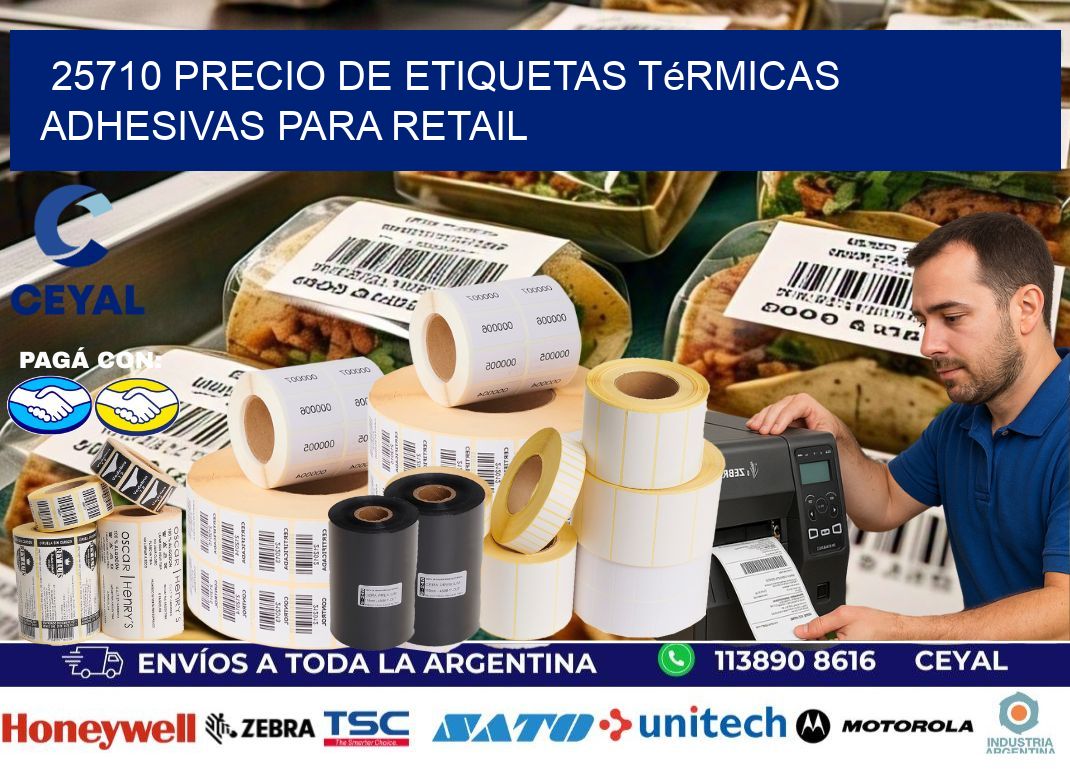 25710 precio de etiquetas térmicas adhesivas para retail