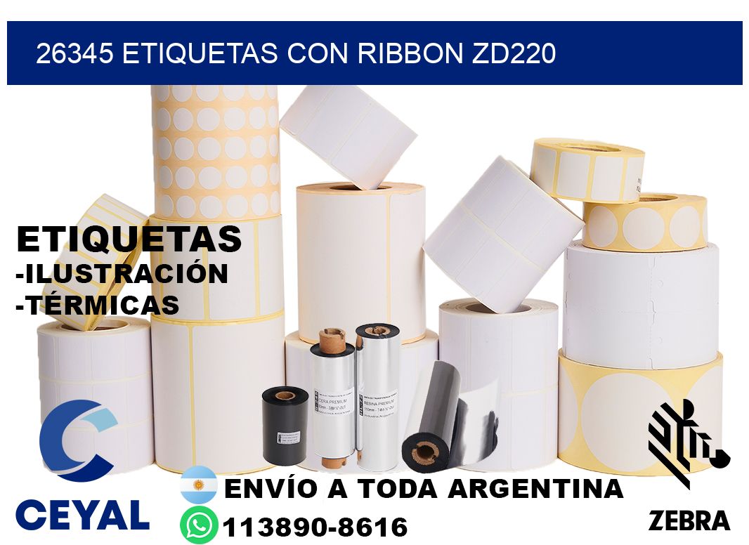 26345 etiquetas con ribbon zd220