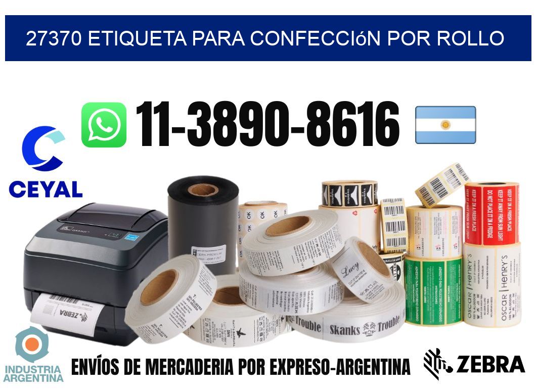 27370 etiqueta para confección por rollo